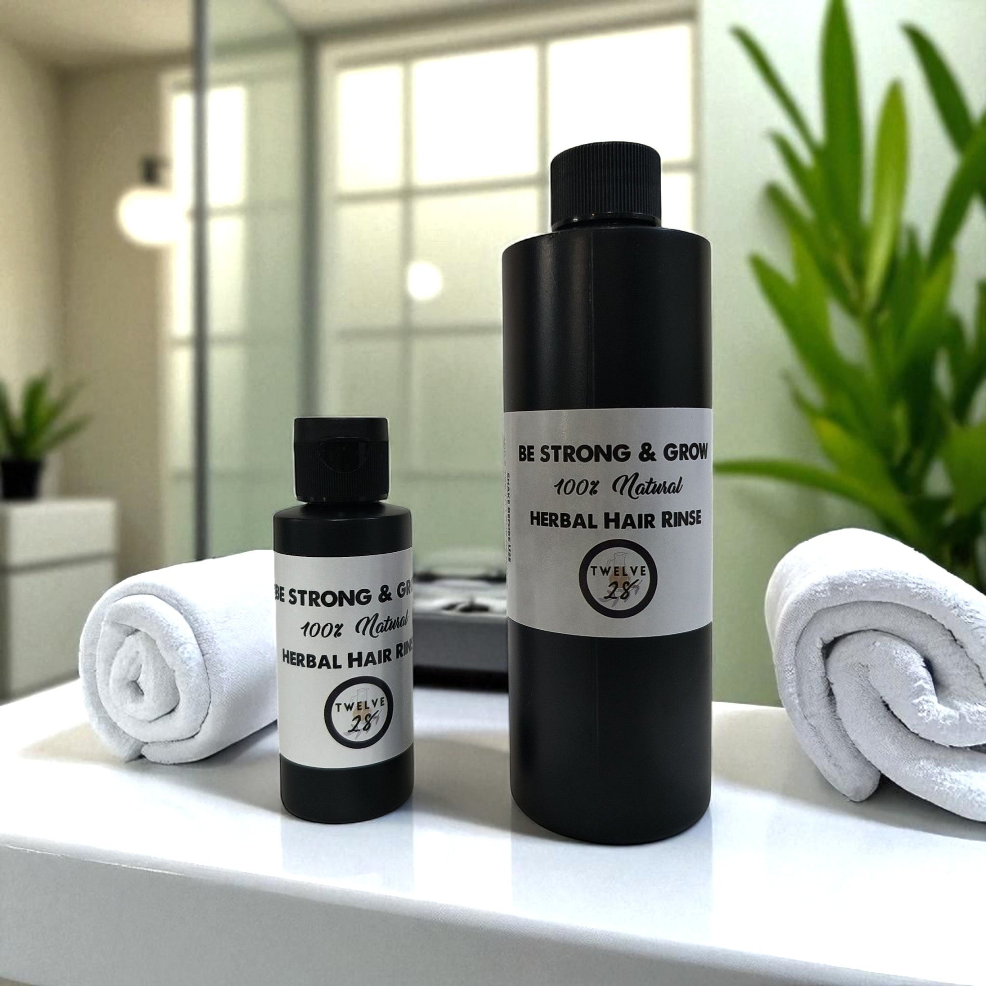 Be Strong & Grow Herbal Hair Rinse - Organic Vinegar Based Clarifier - Promotes Hair Growth - TWELVE28CO