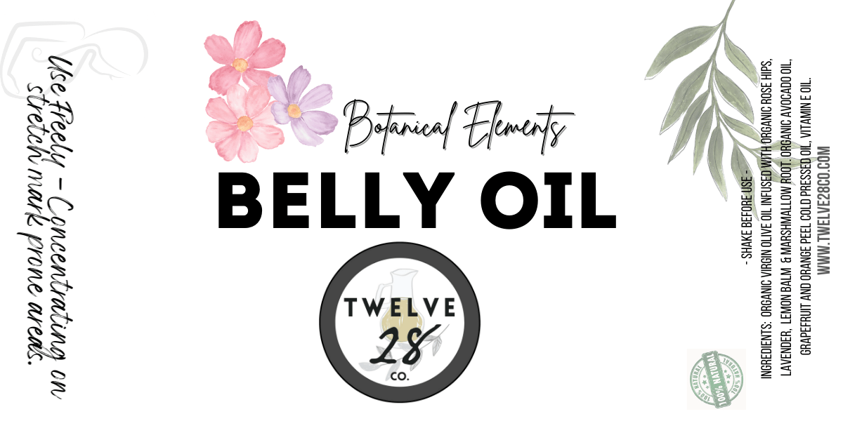 Botanical Elements Organic Belly Oil - With 100% Natural Rosehip Extracts - TWELVE28CO