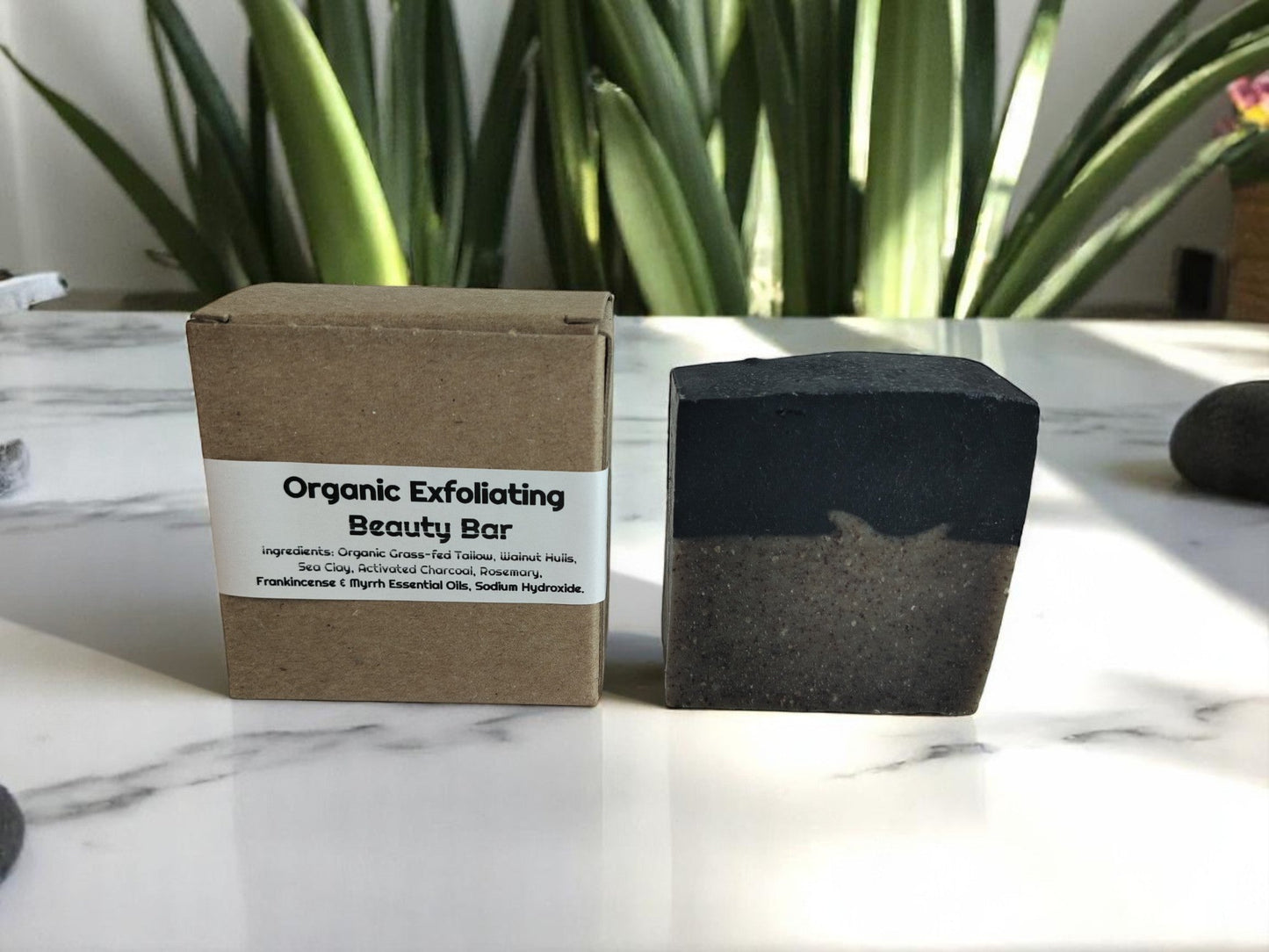 Charcoal & Clay Exfoliating Beauty Bar - Tallow Based Organic Soap 4 oz. - TWELVE28CO