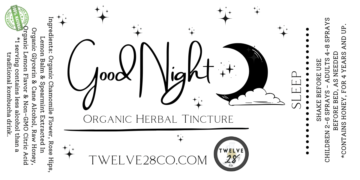 Good Night Organic Tea Spray - Concentrated Herbs to Promote Sleep - TWELVE28CO