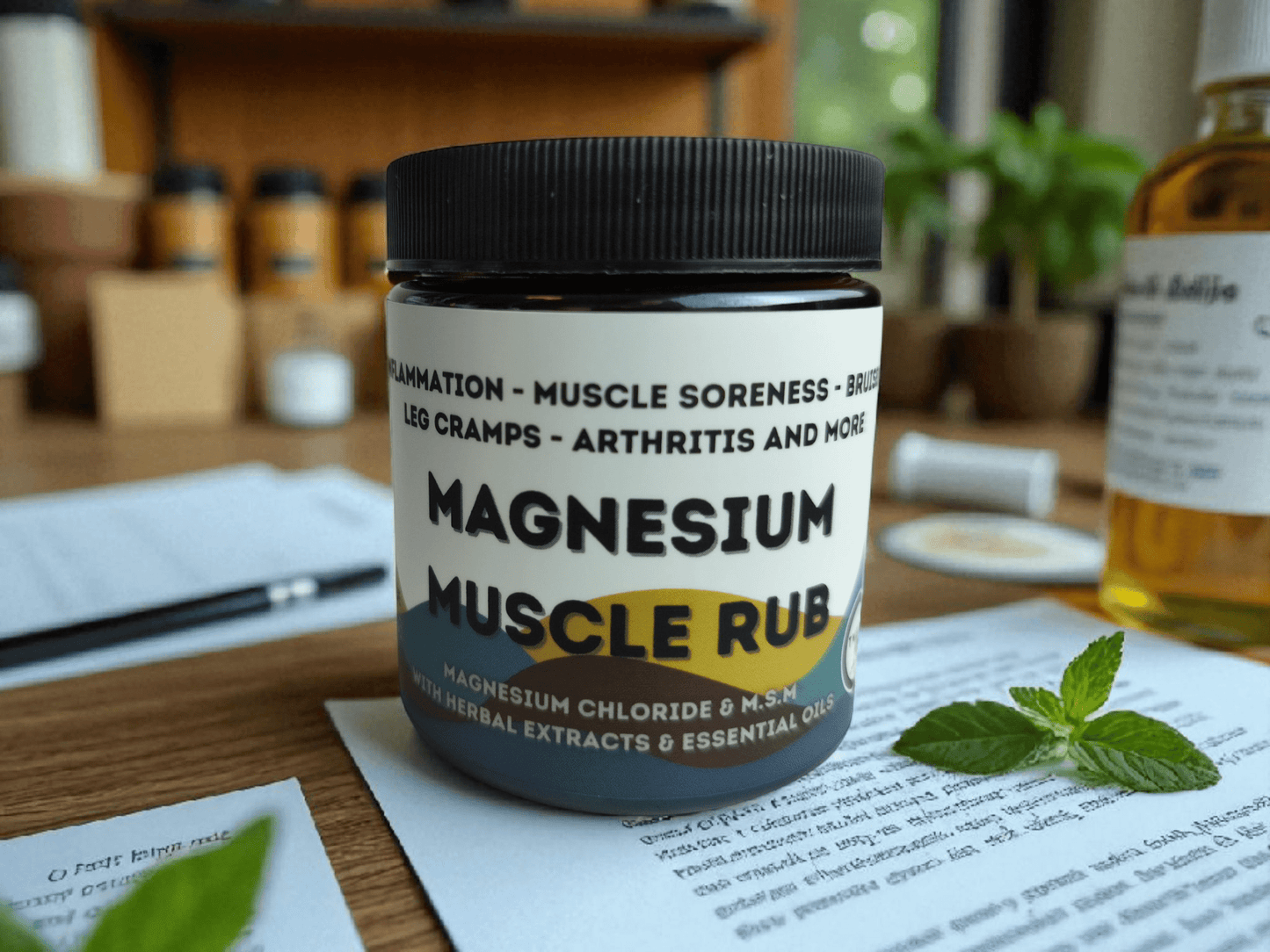 Magnesium MUSCLE RUB - Like "Icy Hot™️" or "Bio - freeze™️" but better! Magnesium Chloride Based Cream with Added Oils - TWELVE28CO