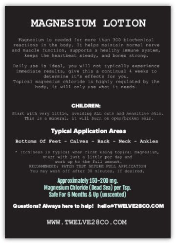 Magnesium SLEEP Lotion with Herbs & 20 Minerals – Natural Relaxation Made in the U.S.A - TWELVE28CO