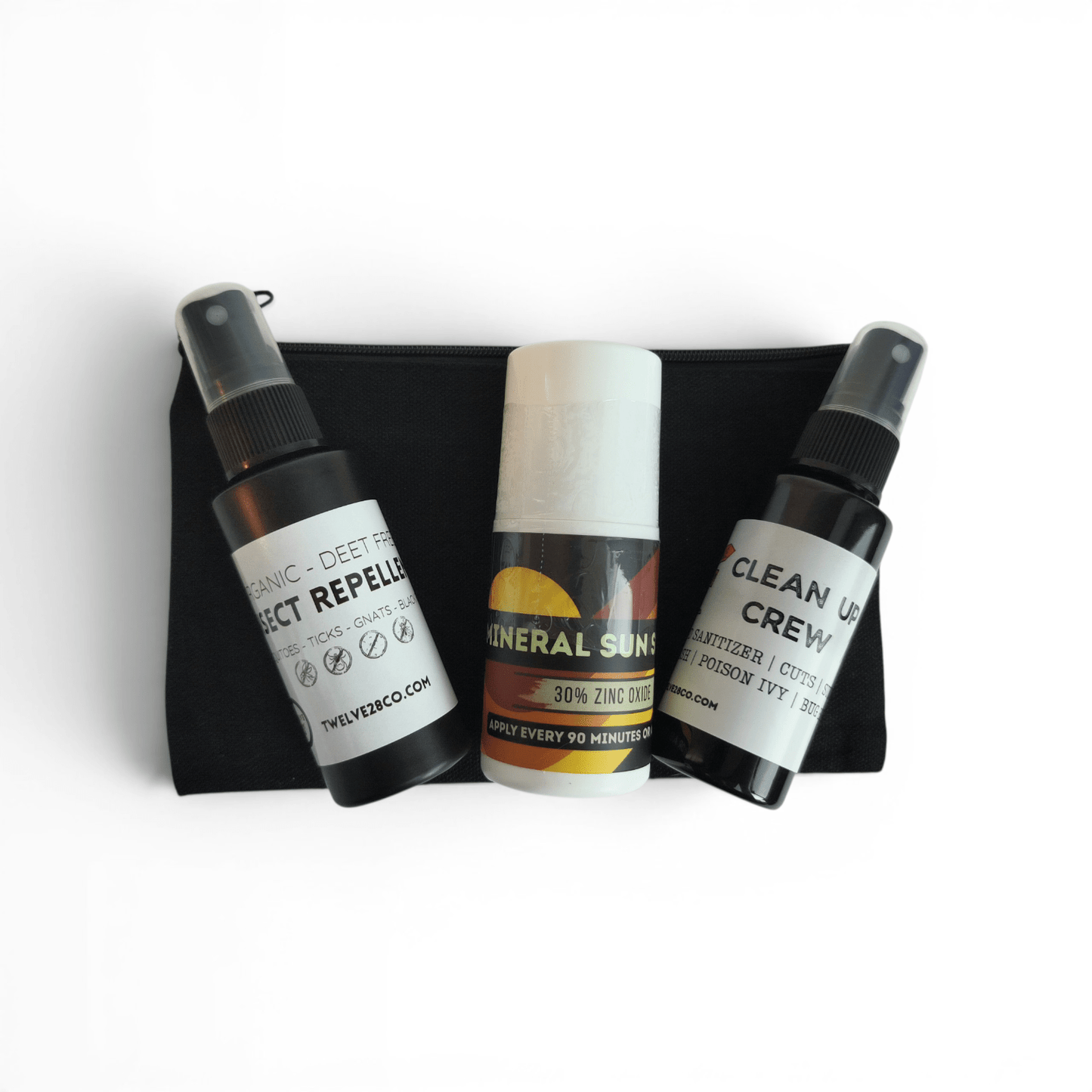 Battle Creek Ready Gift Set: Organic Sun Shield, Deet Free Insect Repellent & Clean Up Crew Hand Sanitizer– All in One Portable Kit - TWELVE28CO