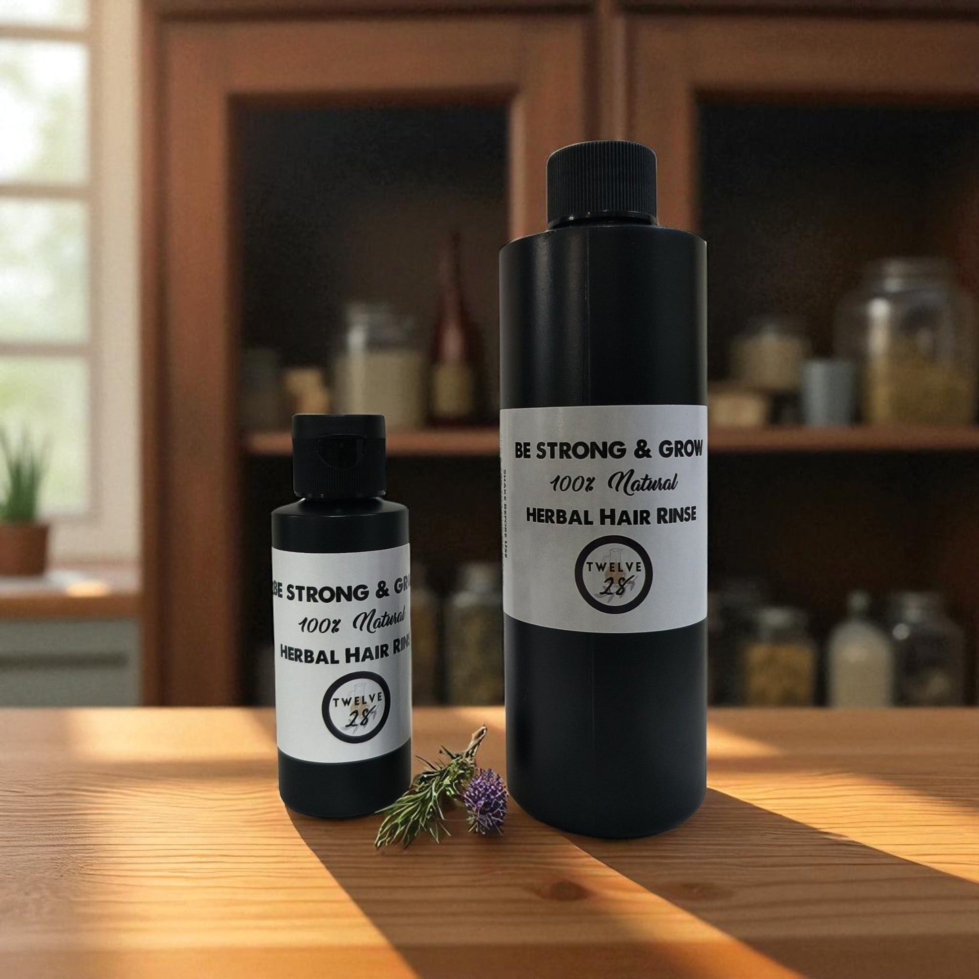 Be Strong & Grow Herbal Hair Rinse - Organic Vinegar Based Clarifier - Promotes Hair Growth - TWELVE28CO