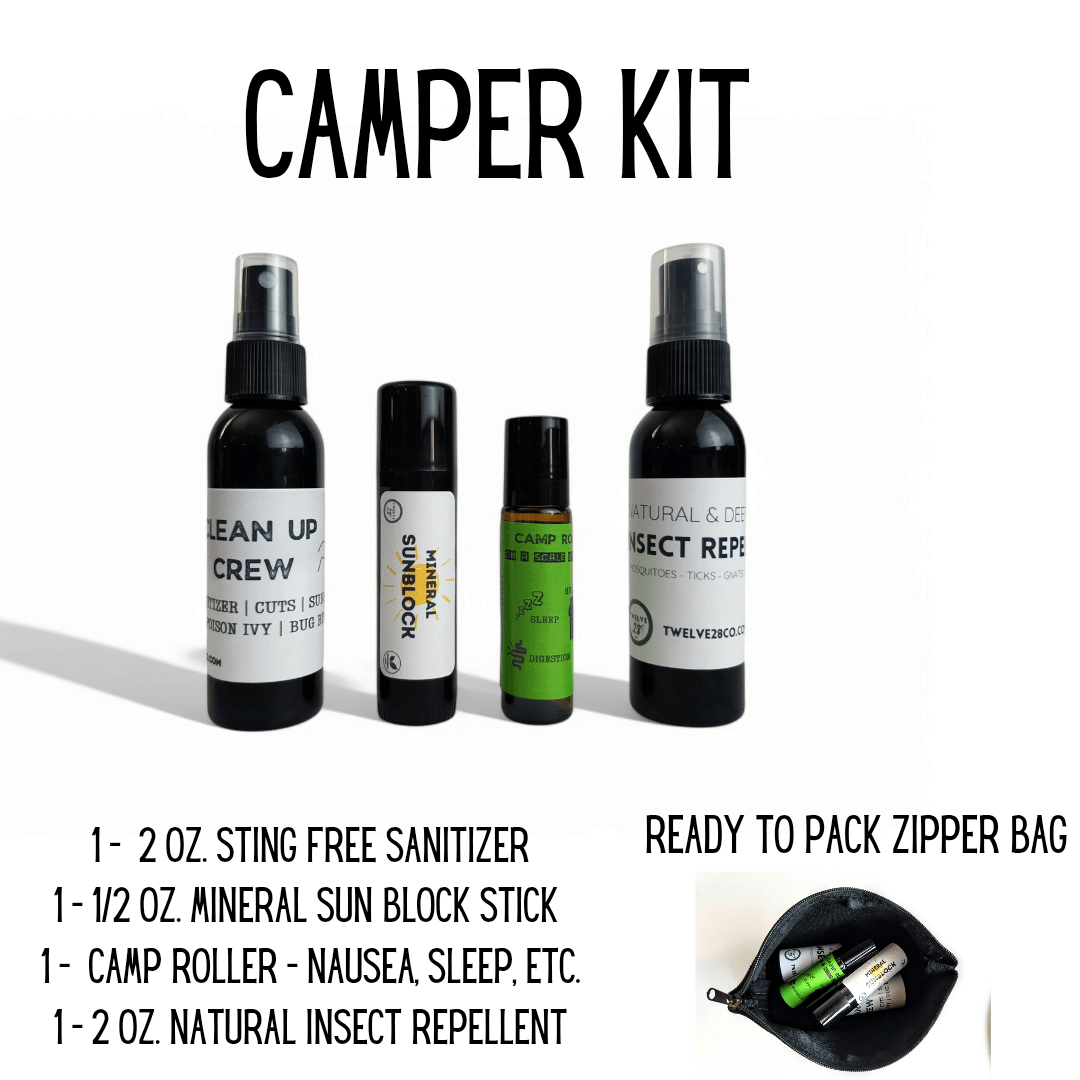 CAMPER KIT | Insect Repellent - Mineral Sunblock - Camp Roller - Clean Up Crew Spray | TWELVE28CO - TWELVE28CO