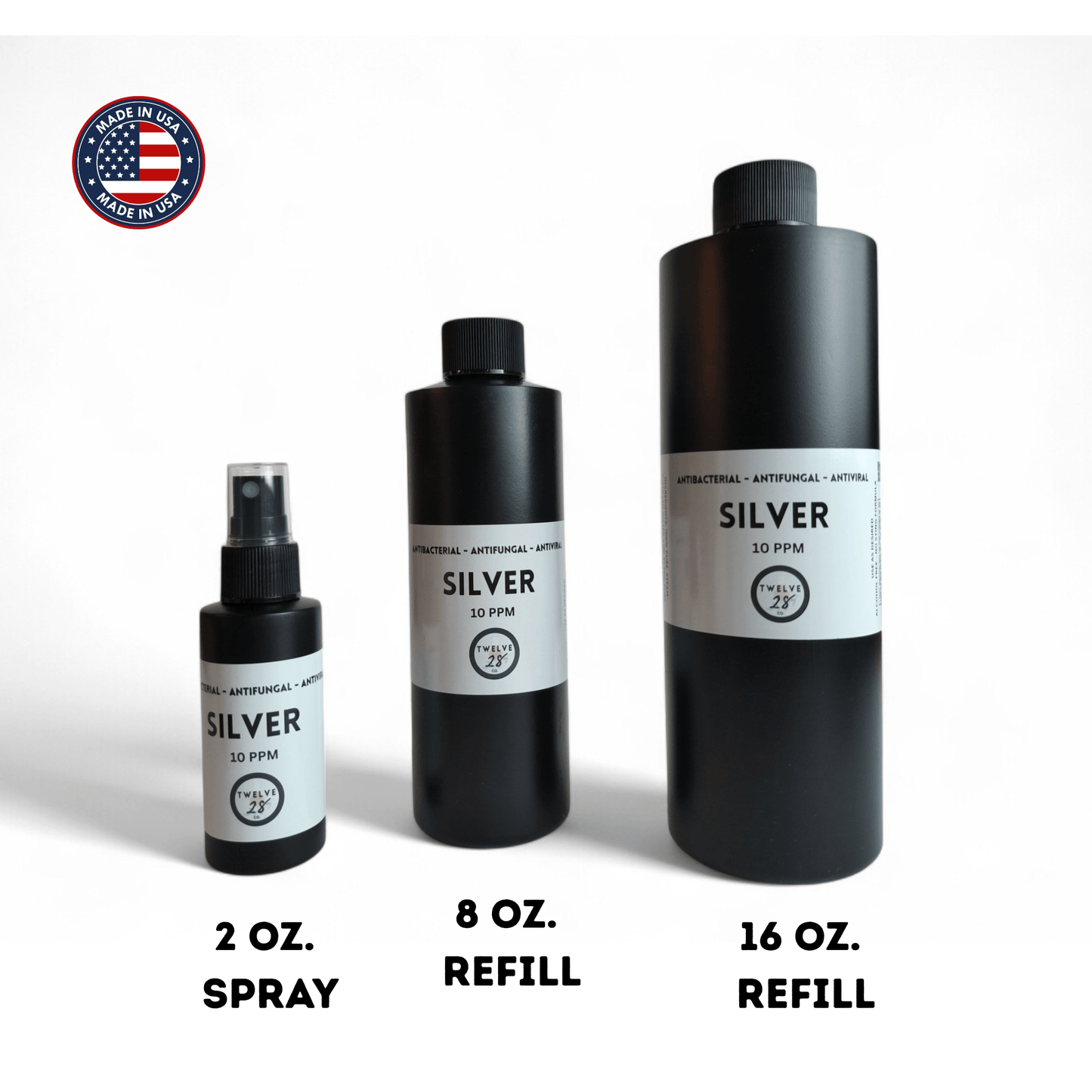 Colloidal Silver 10PPM - Nano Silver - Antimicrobial Solution - TWELVE28CO