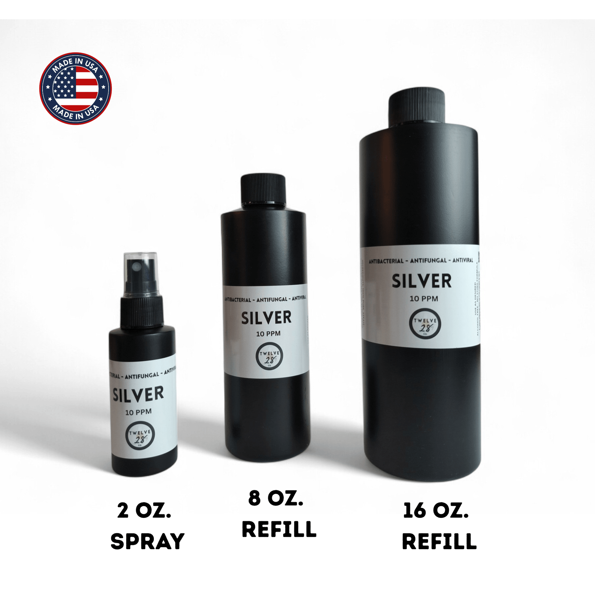 Colloidal Silver 10PPM - Nano Silver - Antimicrobial Solution - TWELVE28CO