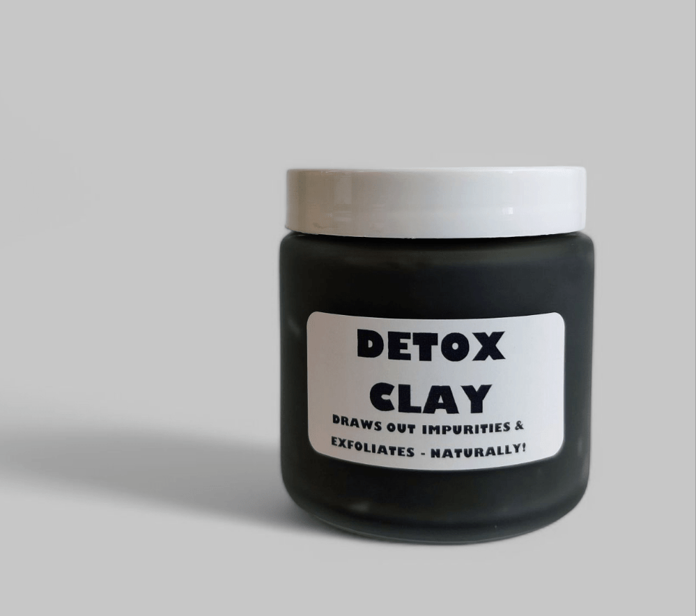DETOX CLAY - BENTONITE CLAY WITH WITCH HAZEL - FOR: BUG BITES - POISON IVY, RASHES & MORE 4 oz. Glass Jar - TWELVE28CO