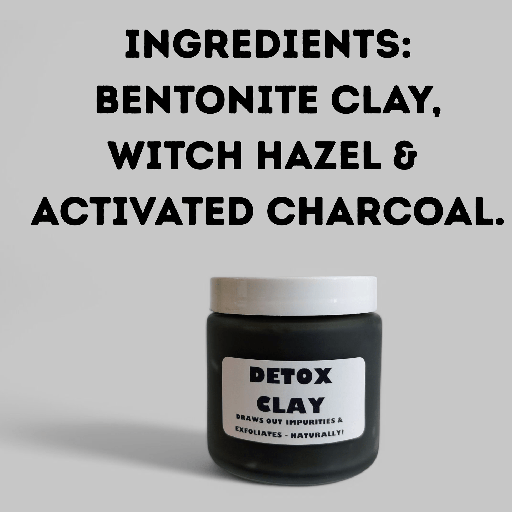 DETOX CLAY - BENTONITE CLAY WITH WITCH HAZEL - FOR: BUG BITES - POISON IVY, RASHES & MORE 4 oz. Glass Jar - TWELVE28CO