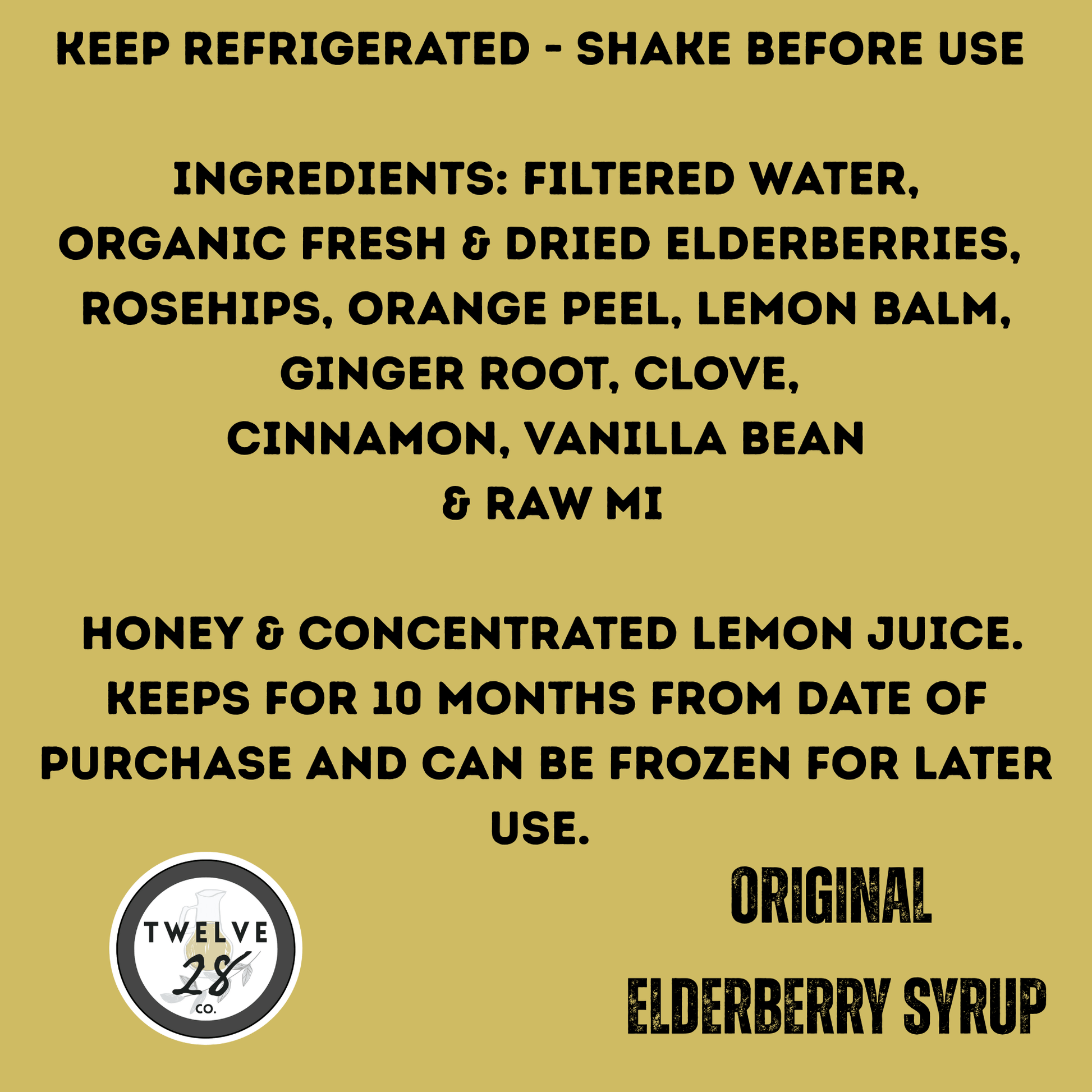 Elderberry Cough Spray - With Michigan Grown Elderberries & Raw Honey - TINCTURE - TWELVE28CO