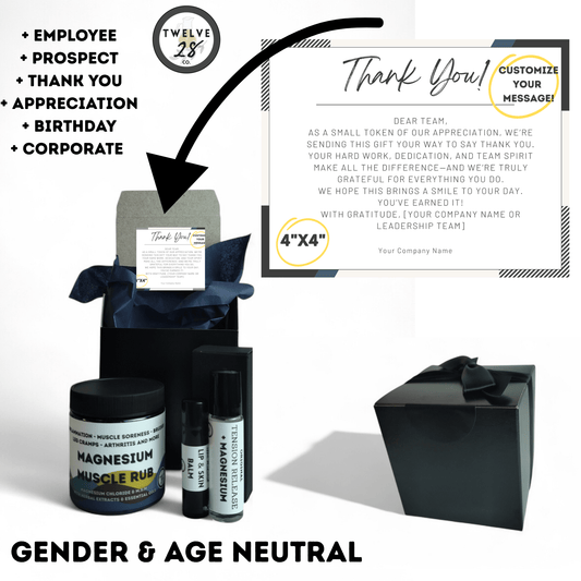Employee Gift Set - Corporate Gift - Organic Magnesium - Unisex - Appreciation, Thank You, Coworker, Team, Client Gift Set - TWELVE28CO - TWELVE28CO