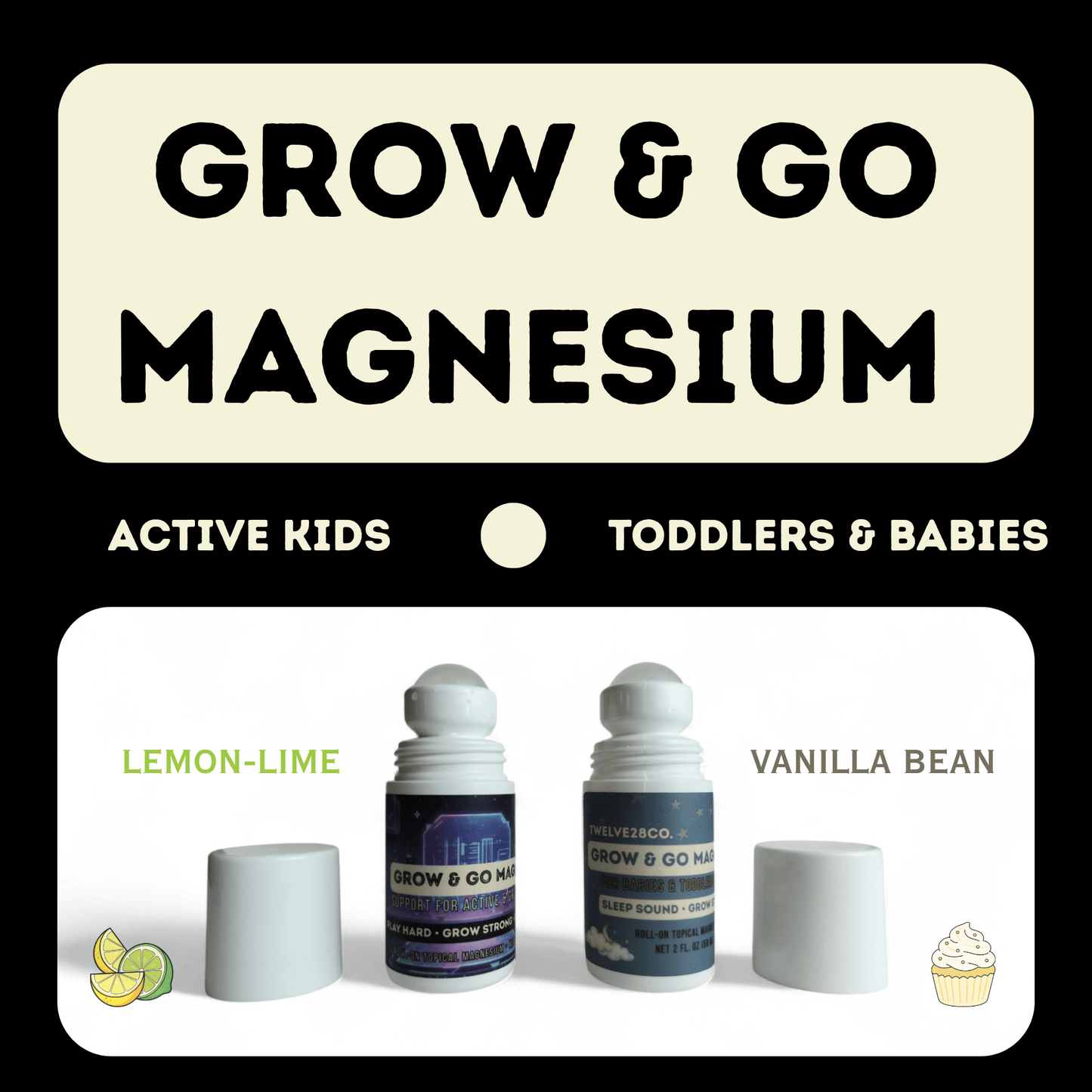 Grow & Go Junior Magnesium Roller Gentle • Easy Application • Made for Growing Bodies - TWELVE28CO
