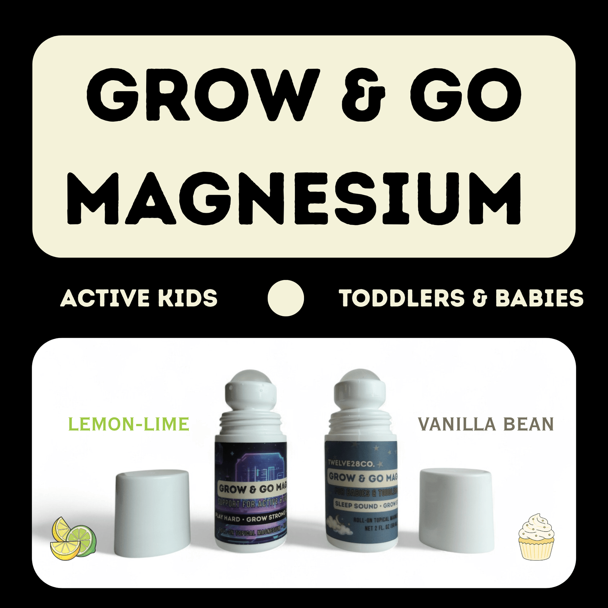 Grow & Go Junior Magnesium Roller Gentle • Easy Application • Made for Growing Bodies - TWELVE28CO