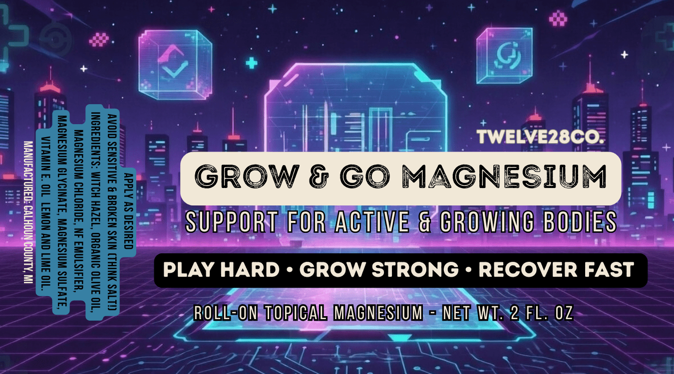 Grow & Go Junior Magnesium Roller Gentle • Easy Application • Made for Growing Bodies - TWELVE28CO