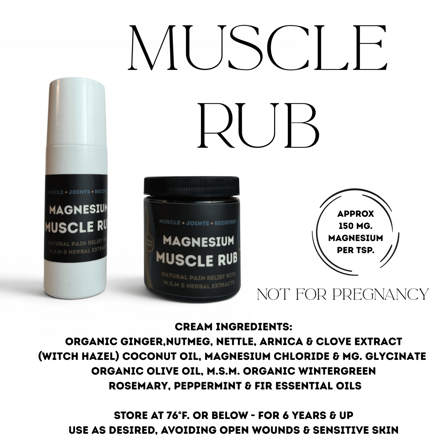 Magnesium MUSCLE Rub • Pharmacist Developed • Michigan Made • - TWELVE28CO