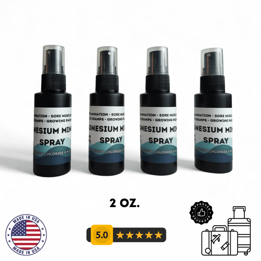 Magnesium Oil SPRAY 2 oz. Best Topical Magnesium | Sleep, Sore Muscles, Anxiety, Arthritis | Topical Magnesium Solution - TWELVE28CO