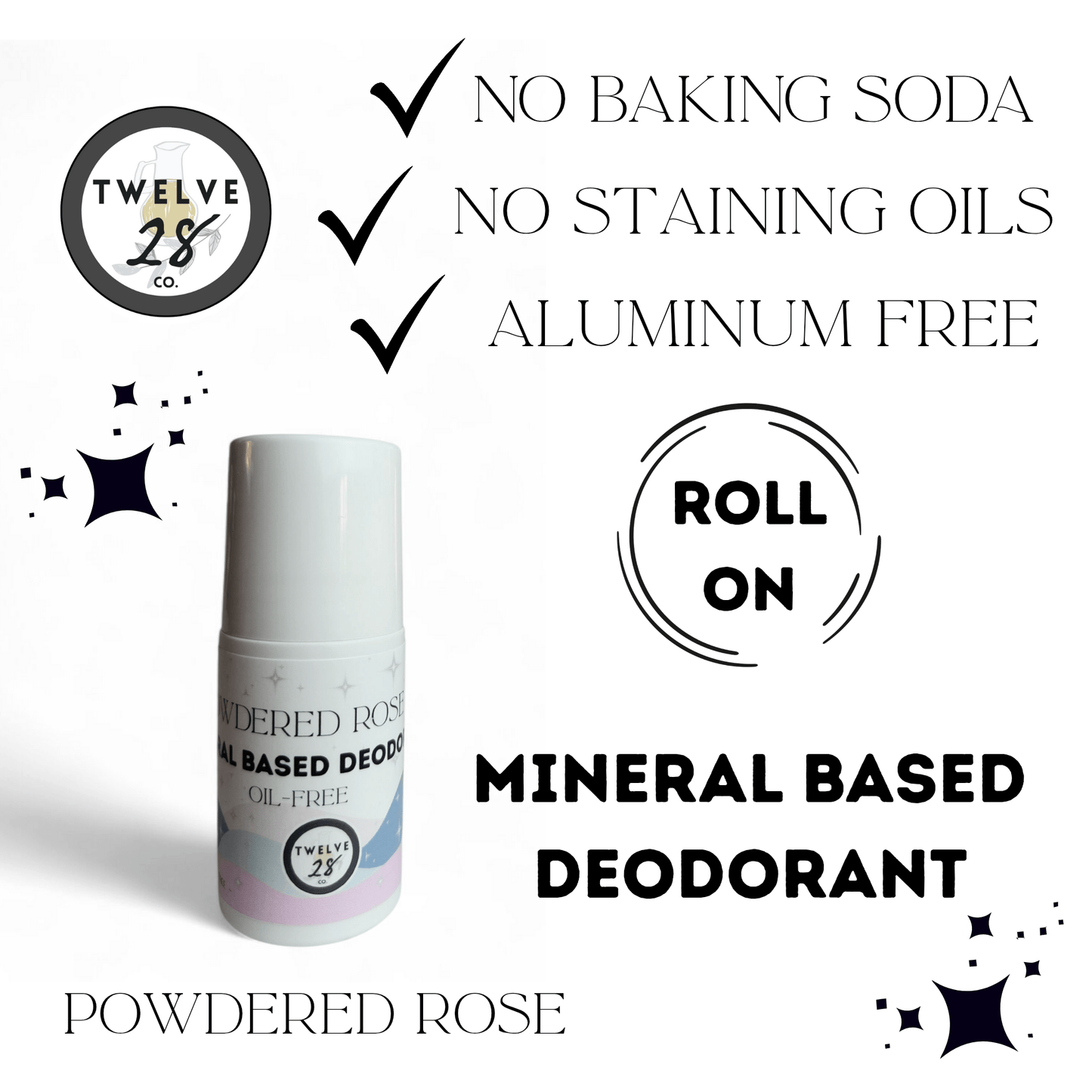 Natural Mineral - Based DEODORANT - Oil Free - Aluminum Free - Baking Soda Free | TWELVE28CO - TWELVE28CO