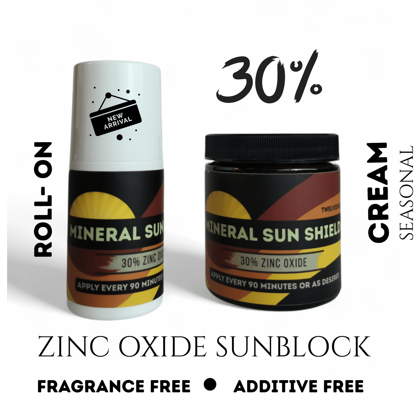 NATURAL MINERAL SUN PROTECTION ☀️ 30% ZINC OXIDE - CARROT SEED OIL & RED RASPBERRY SEED OIL - TWELVE28CO