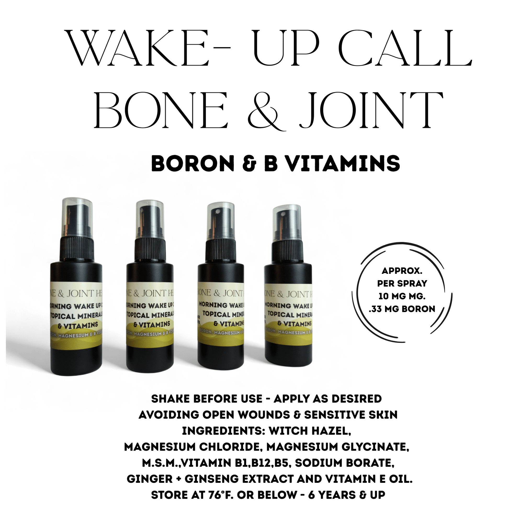 Neuropathy Relief • Mineral Therapy • Magnesium & Boron : Bone & Joint Spray - MORNING WAKE UP CALL - TWELVE28CO
