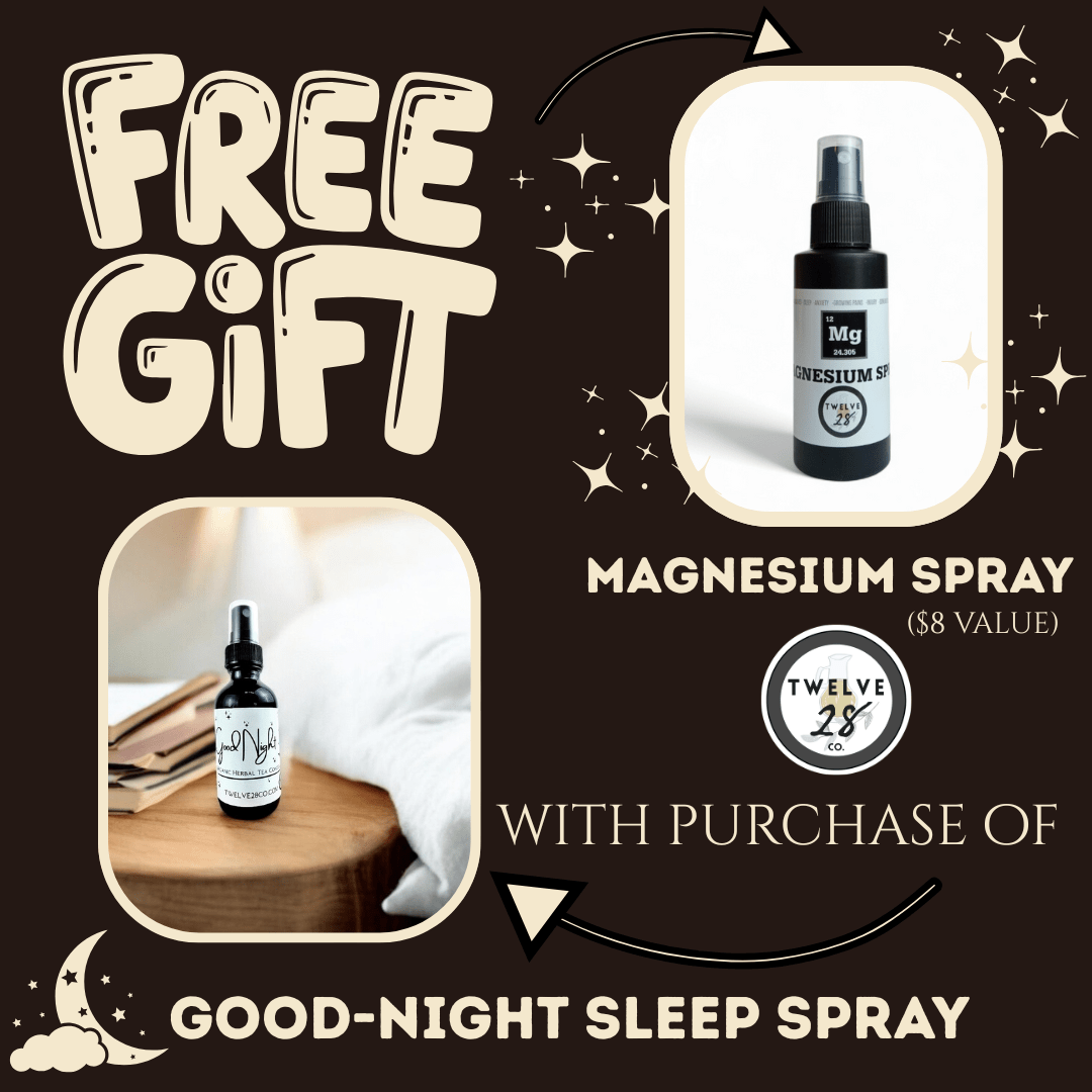Organic Good - Night Tea Spray - Concentrated Herbs to Promote Sleep - Non - Bitter Formula, Lightly Sweetened with Michigan Honey - TWELVE28CO