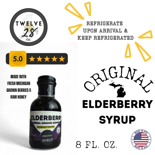 Original Elderberry Syrup 8 oz. - Refrigerate Upon Arrival - Lasts 10 Months From Purchase Date - SEASONAL ITEM - TWELVE28CO