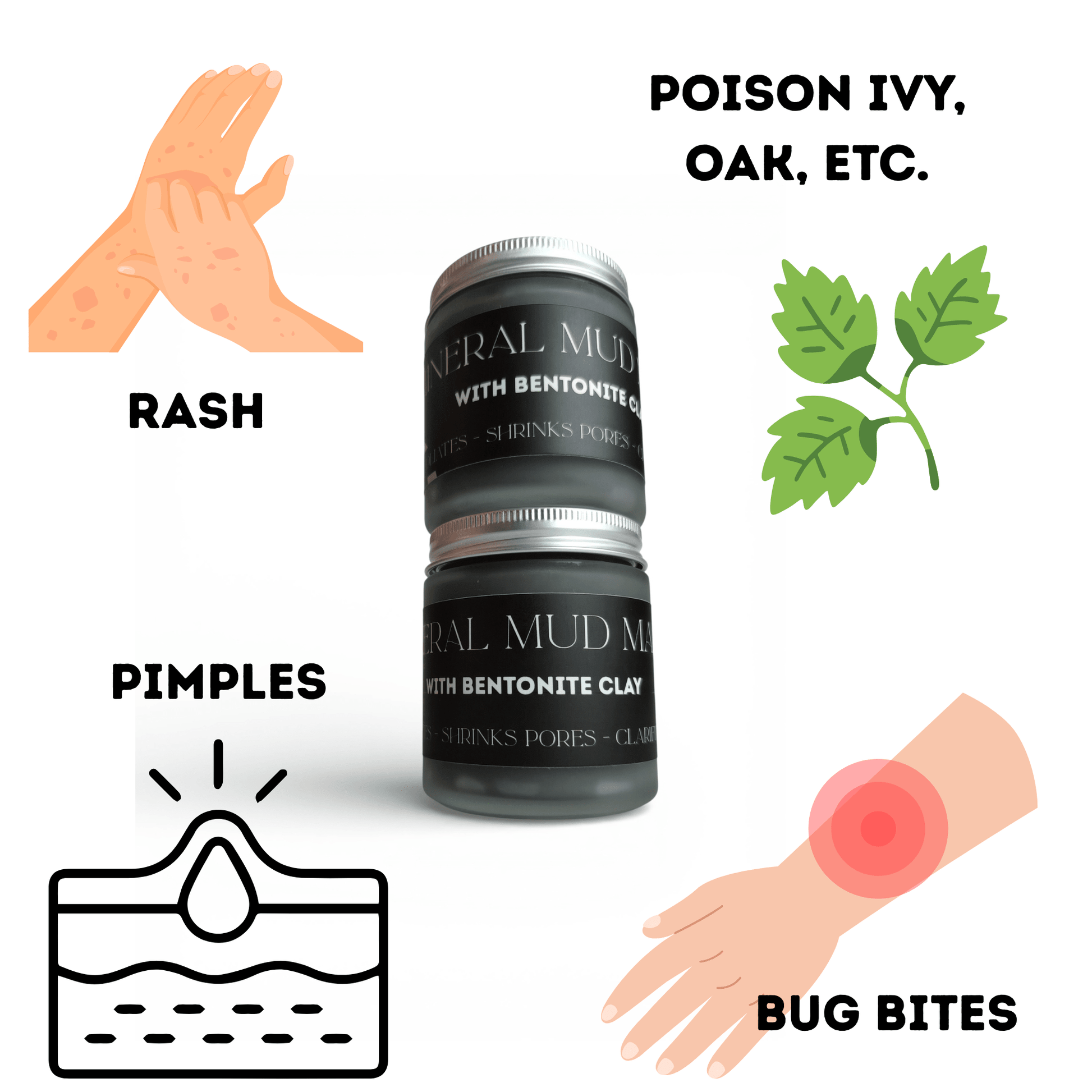 Purifying Mineral Mud Mask With Bentonite Clay – Armpit Detox, Rash Remedy & Exfoliant - TWELVE28CO