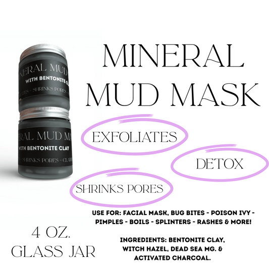Purifying Mineral Mud Mask With Bentonite Clay – Armpit Detox, Rash Remedy & Exfoliant - TWELVE28CO