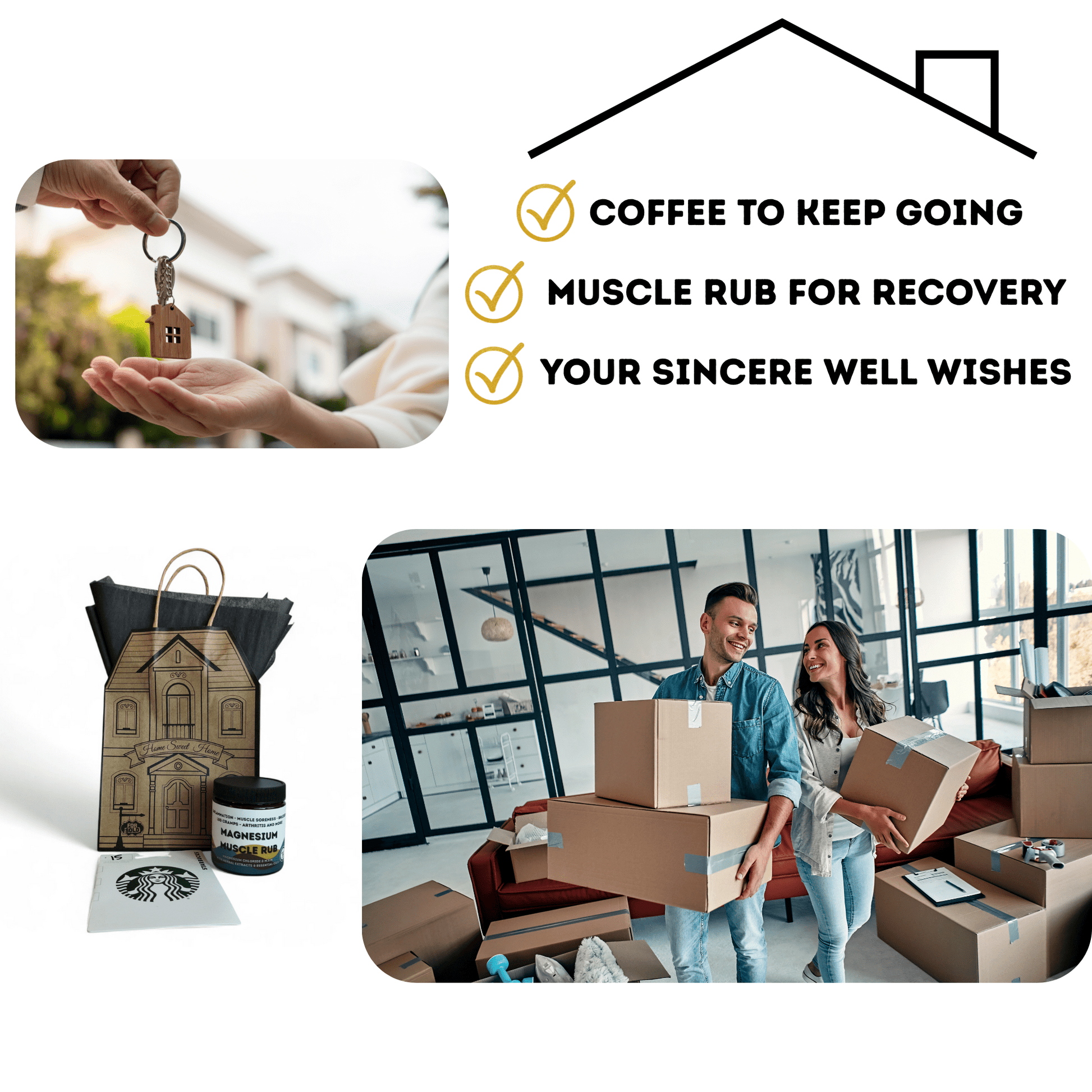 Welcome Home Realtor Gift Set — Magnesium Muscle Rub + Coffee Card - TWELVE28CO