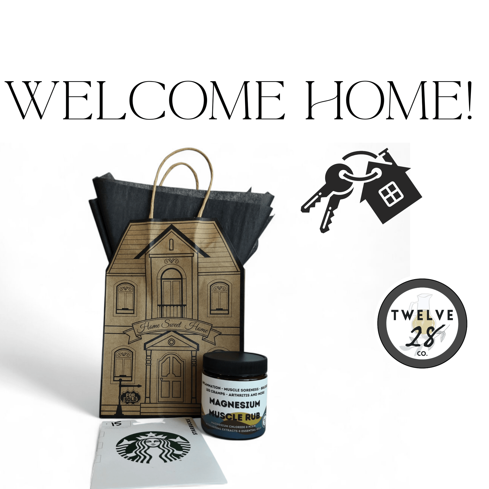 Welcome Home Realtor Gift Set — Magnesium Muscle Rub + Coffee Card - TWELVE28CO